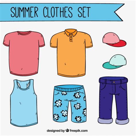 Hand Drawn Summer Clothes Set Free Vectors Ui Download