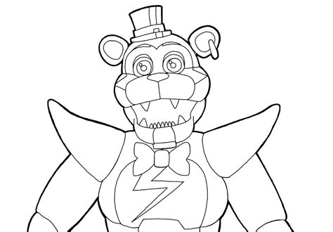 Coloring Page FNAF 9 Glam Rock Freddy Print Free Coloring Home