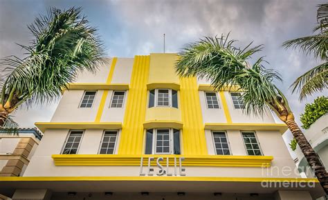 Leslie Hotel South Beach Miami Art Deco Detail Hdr Style Photograph