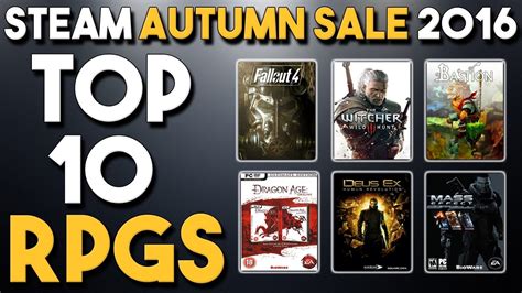 29 at 10am pst, at which point nominations will presumably cease. Top 10 RPGS of the Steam Autumn Sale 2016 - YouTube