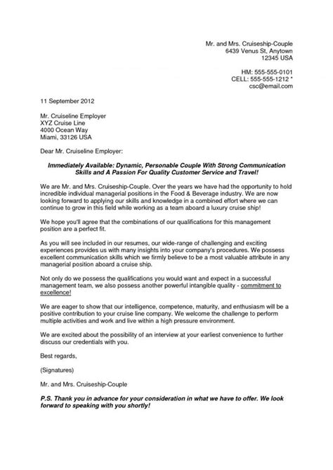 resume cover letter cruise ship cover letter  resume