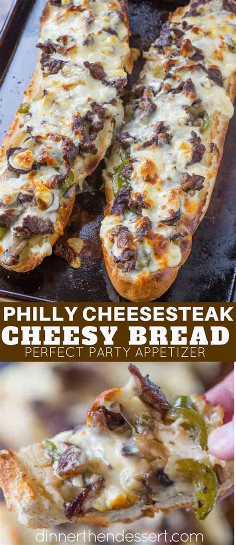 Flavorful tender meat, fragrant and delicious onions and peppers, melty cheese, and a crusty french bread, perfect for a crowd, and easy to make too! Philly Cheesesteak Cheesy Bread is cheesy and crunchy and ...