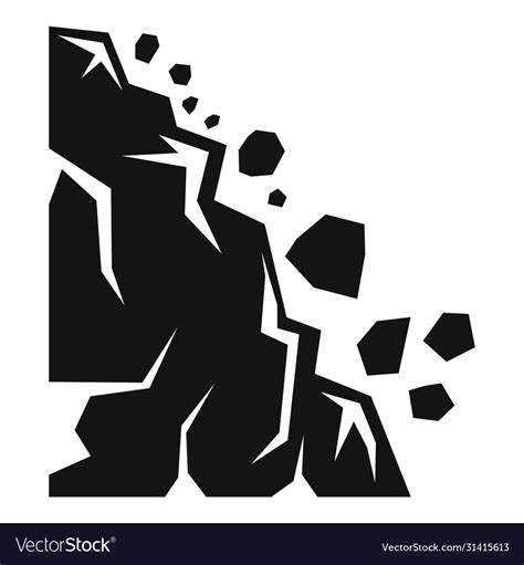 Falling Landslide Icon Simple Style Royalty Free Vector