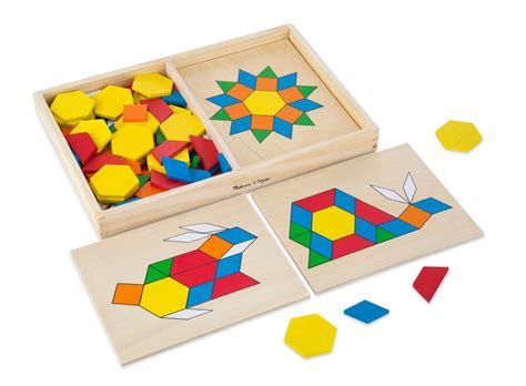 Melissa And Doug Pattern Blocks And Boards Classic Toy With