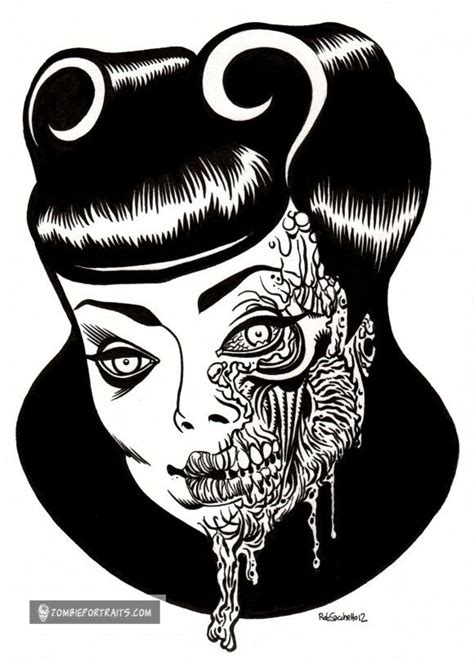 Zombie Pin Up Girl Roller Derby Zombie Art And Zombie Portraits By
