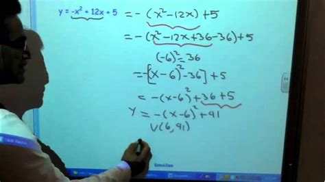 In elementary algebra, completing the square is a technique for converting a quadratic polynomial of the form. Completing the square when leading coefficient is -1 - YouTube