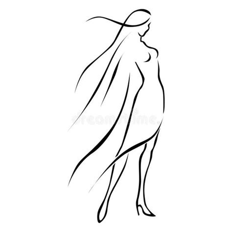 Female Body Curves Line Art Stock Illustrations 63 Female Body Curves