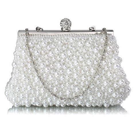 Elegance Vintage Pearl Clutch Bag White Pearl Clutch Bag Beaded