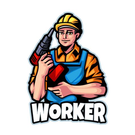 Worker Logo Design Template Vector Free Download