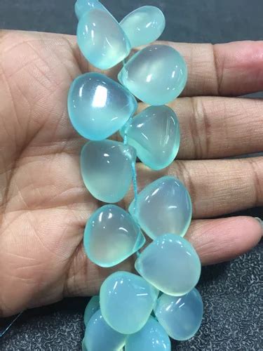 Blue Chalcedony Heart Shape Beads Size 1010mm 1616mm Approx At Rs
