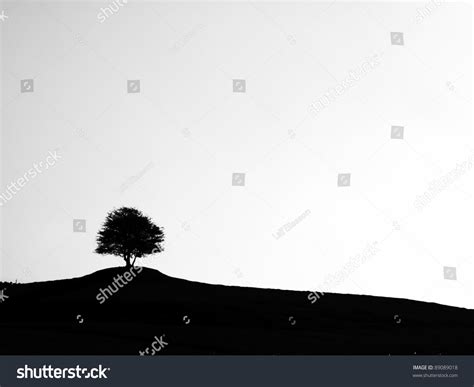 Graphic Black And White Landscape Silhouette With A Signal