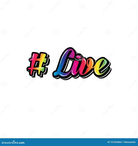 Live Rainbow Word Made Of Colorful Letters On White Background Stock