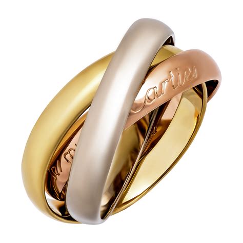 Cartier 18k Three Tone Gold Le Must Trinity Small Ring Ring Size 5