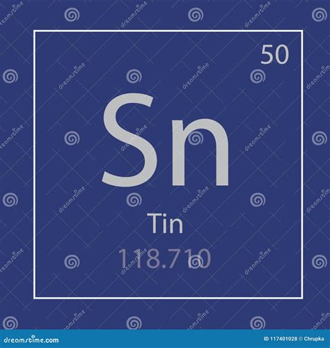 Tin Sn Chemical Element Icon Stock Vector Illustration Of Sign Table
