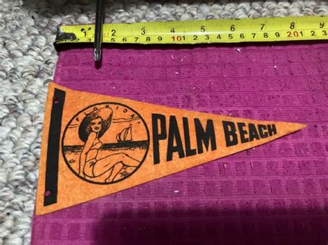 vintage palm beach florida fl pennant banner flag bathing beauty fast shipper 9 69 picclick