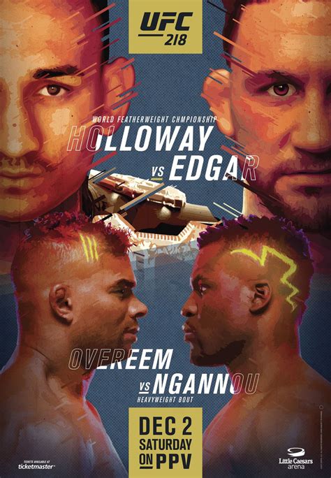 The Ufc Just Released The Official Ufc 218 Poster Mma Imports