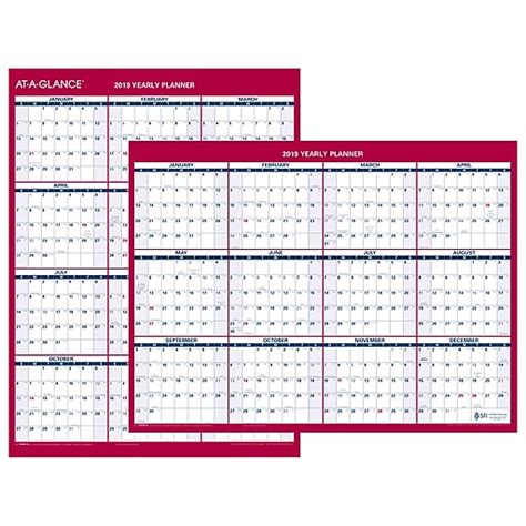 At A Glance® 2 Sided Compact Verticalhorizontal Erasable Yearly Wall