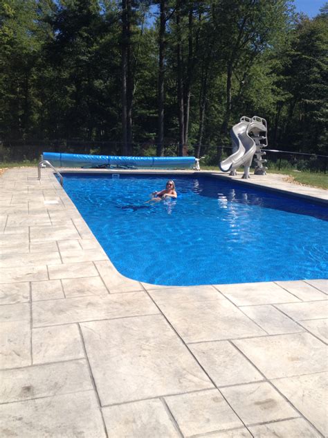 Incredible Stamped Concrete Patterns Around Pools References Heavy Tool