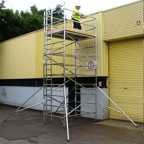 8 10 Feet Silver Movable Aluminium Scaffold Ladder Rs 20000 Meter