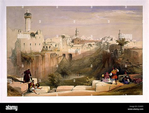 The Pool Of Bethesda Jerusalem April 12th 1839 David Roberts And
