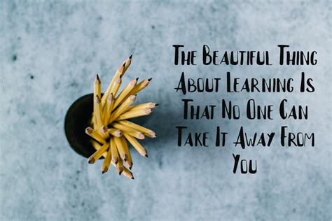 The Beautiful Thing About Learning Is That No One Can Take It Away From You