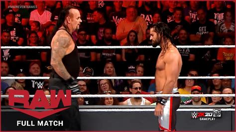 Full Match The Undertaker Vs Seth Rollins Raw Nov 11 2019 Youtube
