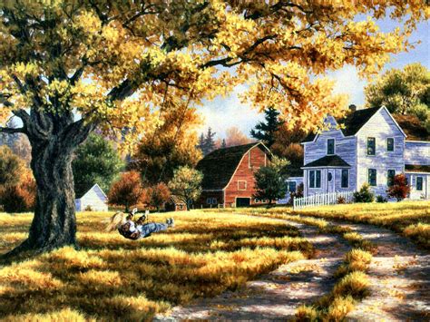 Pin By 🌈vonnie🌈 Davis🌈 On Charming Country Scenes Autumn Painting