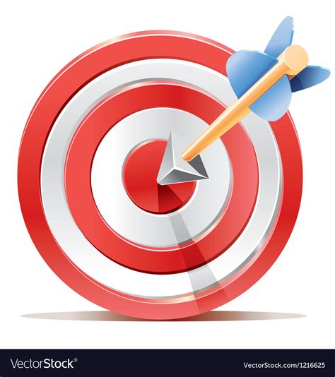 Red Darts Target Aim And Arrow Royalty Free Vector Image