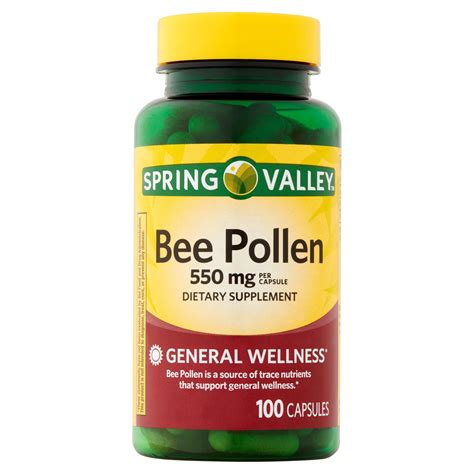 Spring Valley Bee Pollen Capsules 550 Mg 100 Ct