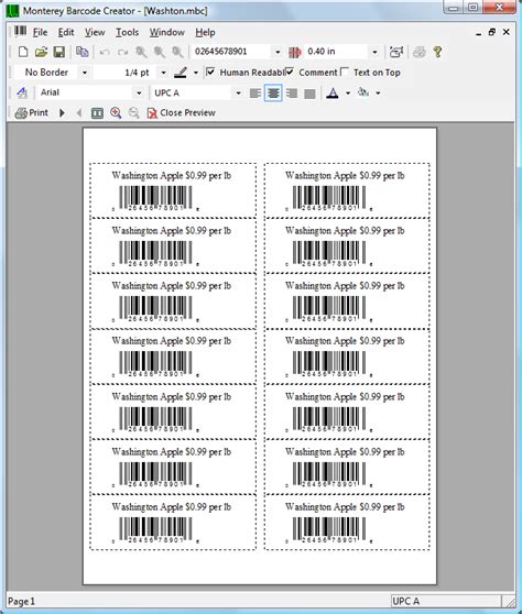 Barcode labeling software - Monterey barcode creator