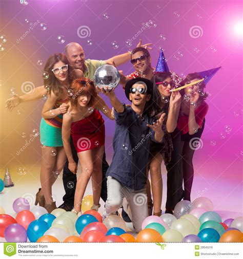 Young Caucasian People Partying And Celebrating Royalty Free Stock Image - Image: 29045216