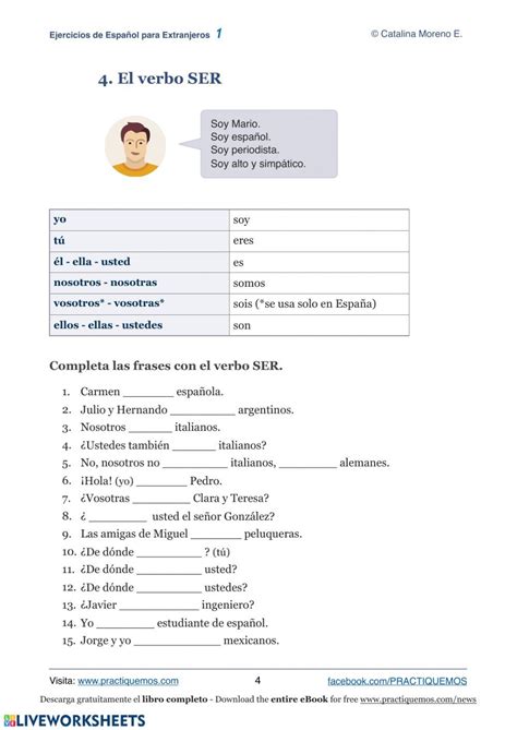 A Spanish Language Worksheet With The Words And Symbols For Each Part