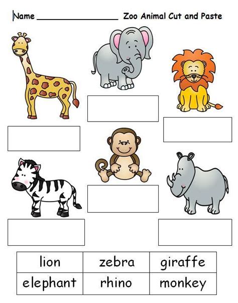 At The Zoo Part 2 Printable Preschool Printables Worksheets Name That
