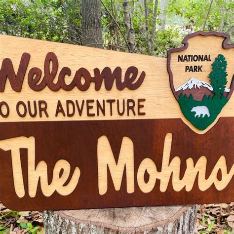 National Park Welcome Sign Camping Sign Personalized Etsy