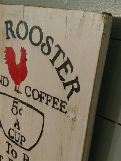 Red Rooster Coffee Wall Sign Decor Etsy