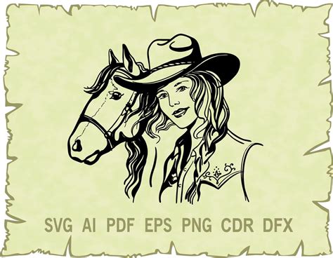 Cowgirl Vector Cowgirl Svg Cowgirl Clipart Cowgirl And Etsy