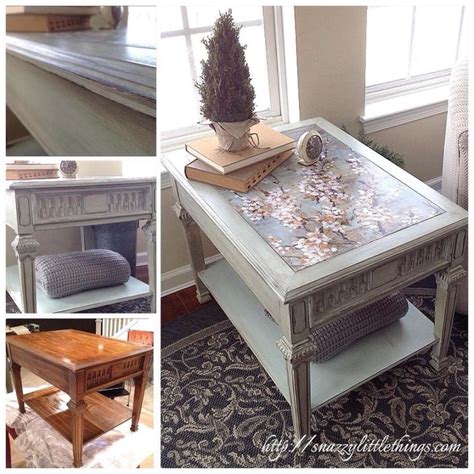 Upcycled Table With Decoupage Decoupage Furniture Upcycle Table