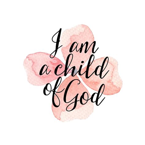 Child Of God Christian Watercolor Floral Quote Typography Painting By
