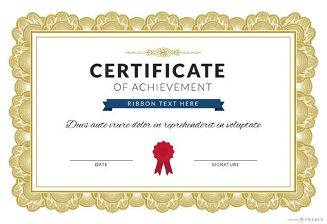 Certificate Of Achievement Maker Vector Download
