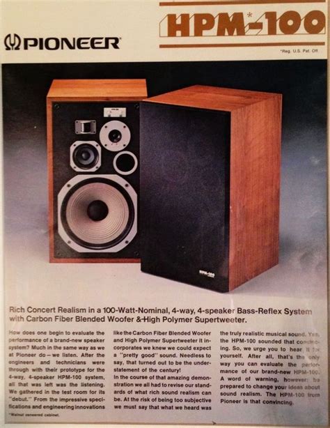 Pioneer Hpm 100 Ad 1976 1979 Vintage Speakers Speaker Pioneer Audio