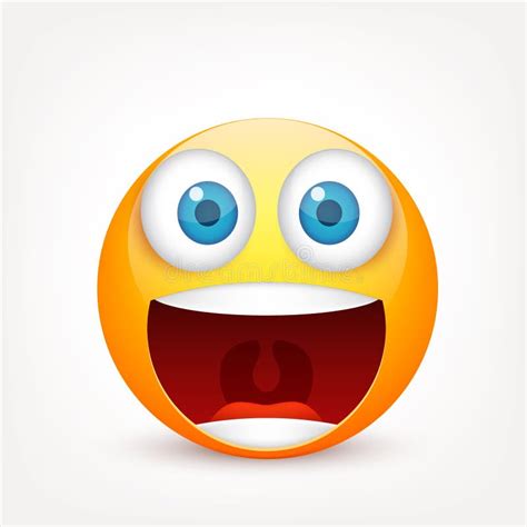Fronte Sorridente E Giallo Con Le Emozioni Emoji Realistico Umore