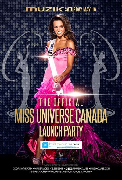 Miss Universe Canada 2015 Launch Party This Sat May 16th At Muzik Miss Universe Canada