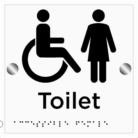 Accessible Female Toilet Sign Braille Signs