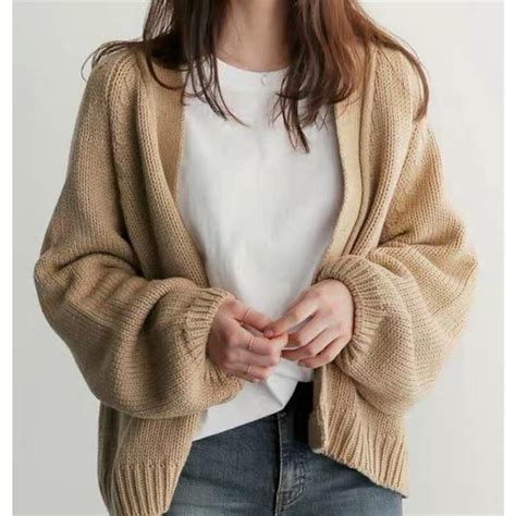 New Chic Korean Fashion Long Sleeve Cardigan Women Casual Loose Knitted
