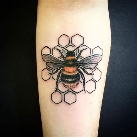 The Honeycomb Maze Bee Tattoo Design This Detailed Honeycomb Maze Bee