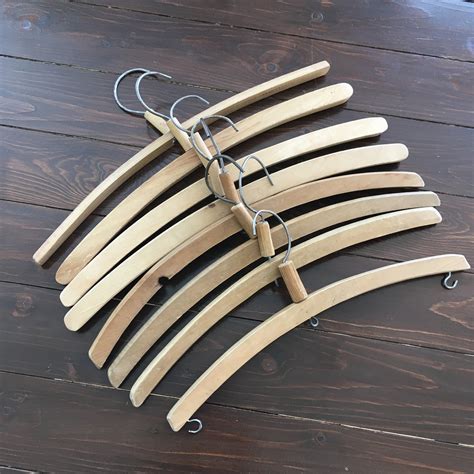 Wood Clothes Hangers Coat Hangers 8 Vintage Clothing Etsy Clothes