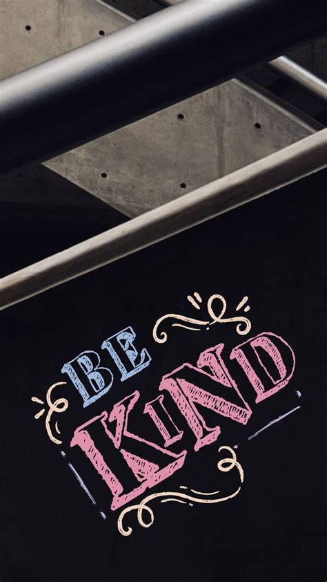 Be Kind Aesthetic Dark Wallpaper For Iphone Lock Screen And Home Screen