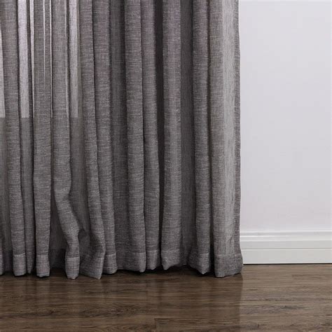 Daytime Textured Weaves Charcoal Light Grey Sheer Voile Curtain Voila