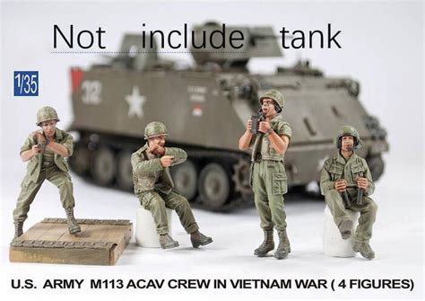 135 Scale Unpainted Resin Figure Vietnam War Us Afv Crew Not Contain