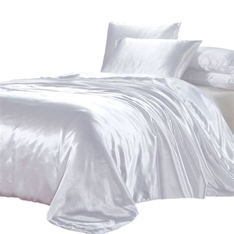 Satin Quilt Doona Cover Queen Or King Size Ivory And Deene